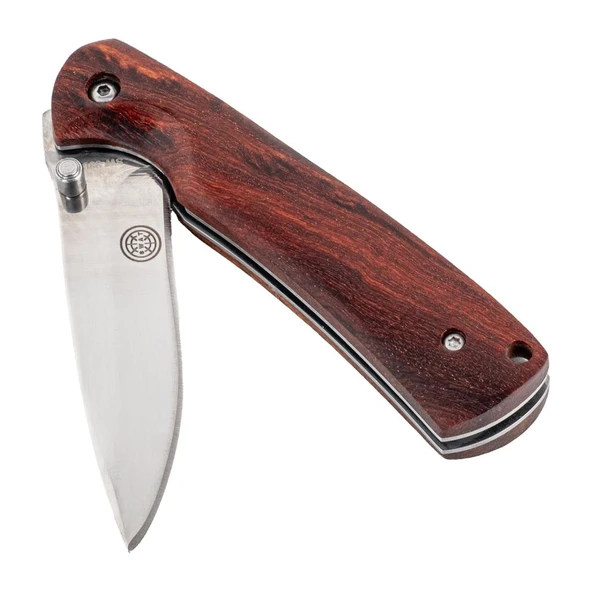 Katlanabilir Cep Çakısı - Ahşap Saplı - Taşıma Kılıflı - SW-386 - Resim 3