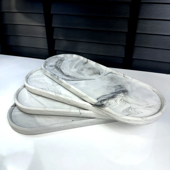OVAL TEPSİ SUNUMLUK DEKORATİF TEPSİ - 2