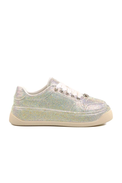 Guja Beyaz Taş İşlemeli Kadın Sneaker