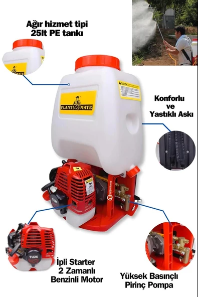 Plant Mate Benzinli Basınçlı Sırt İlaçlama Makinesi 25 Litre OS-768 - 2