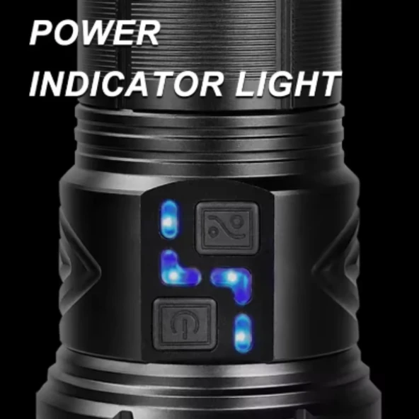 Gold Orion OR-G500 100W Süper Parlak LED El Feneri – 1000 Metre Menzilli, 4*181350 Lityum Pil, Zoom Özellikli, Şarj Edilebilir, Su Geçirmez Metal Gövde - 3