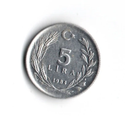 T.C. 5 Lira 1984 (mp1945) - Resim 2