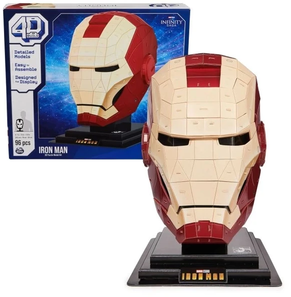 4D Build Store Marvel Iron Man 3D Bulmaca Model Seti Iron Man Helmet 3d Puzzl 96 Pcs