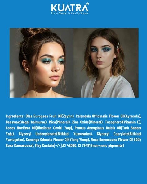Mermaid’s Sapphire Krem Far, Eyeliner Doğal İçerikli, (Makyaj Beraberinde Çok Değerli Besleyici Cilt Bakımı) - 4
