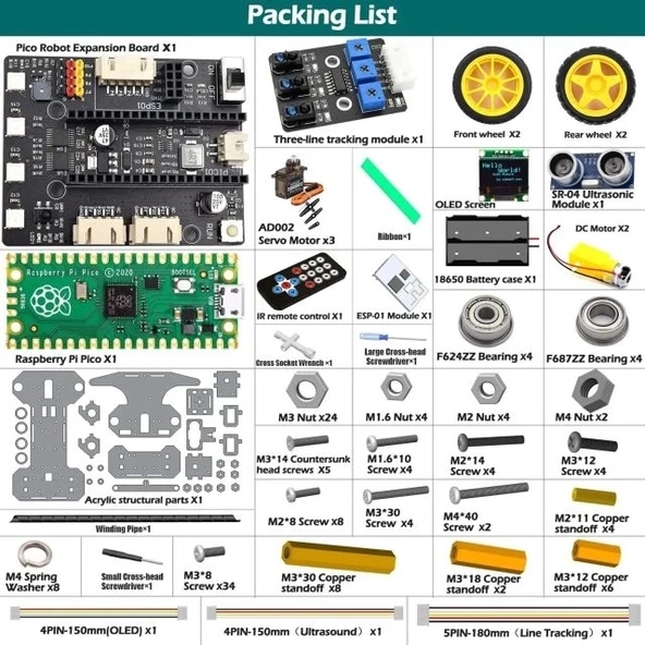 Raspberry Pi Pico ile Uyumlu Adeept Akıllı Araç Kiti - 2