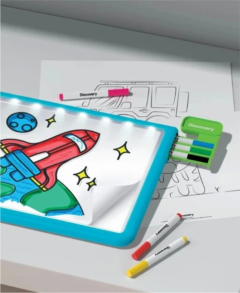 Discovery Kids - Işıkla Parlayan Eğleneceli Çizim Seti - 2