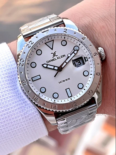 Daniel Klein Çelik Kordon 3 Atm Suya Dayanıklı Özel Tasarım Erkek Kol Saati VS.BLKT.0164 - Resim 5