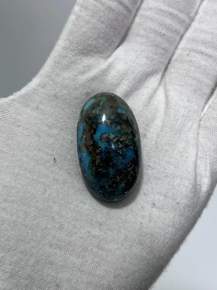 Okyanus Temalı Doğal Kabaşon Firuze Taşı 103,6 Karat - Turkuaz Taşı 20,74 Gram - 2