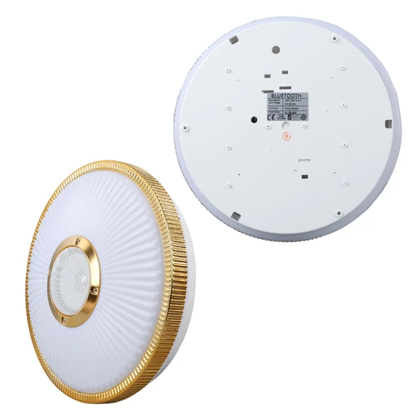 Ayt Poweramster AL-BL300 Beyaz 34x8.5 Cm 24 Watt Bluetooth Hoparlörlü Tavan Aydınlatma Ses Bombası Hoparlör - 2