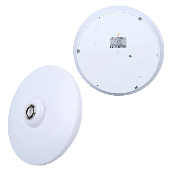 Ayt Poweramster PM-27331 Beyaz 34x9 Cm 24 Watt Bluetooth Hoparlörlü Tavan Aydınlatma Ses Bombası Hoparlör - Resim 2