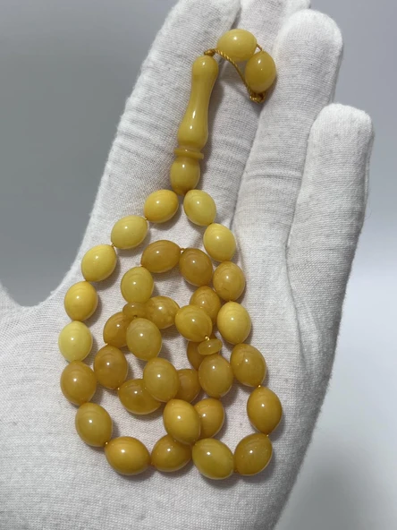 Doğal Kaya Damla Kehribar Tesbih 33lük 15,70 Gram - 3