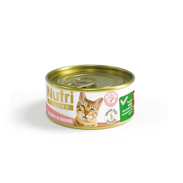 Nutri Kıyılmış Ton Balıklı Ciğerli ve Tavuk Etli Tahılsız Yetişkin Kedi Konservesi 85gr