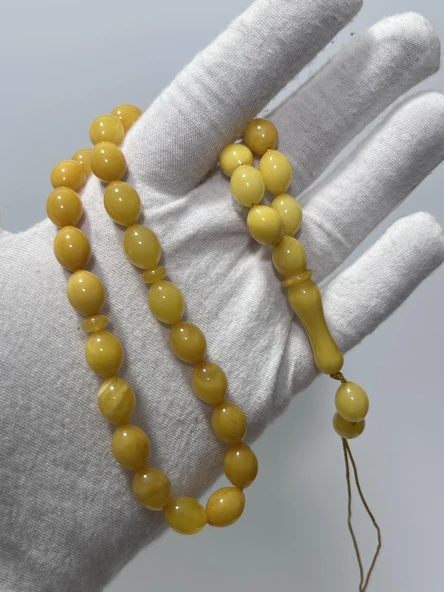 Doğal Kaya Damla Kehribar Tesbih 33lük 15,70 Gram