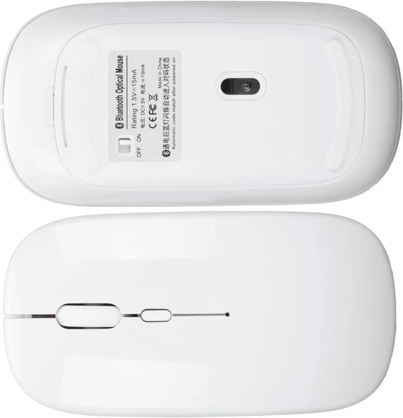 Xiaomi Redmi Pad Pro 12" Uyumlu Kablosuz Bluetooth Pilli Optik Mouse - Beyaz - 3
