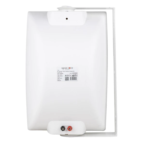 Ayt Magicvoice MV-20969 İki Yollu 8 20cm 250W 100V Trafolu Beyaz Duvar Tipi Hoparlör Cami Okul Salonu Hoparlörü - 6