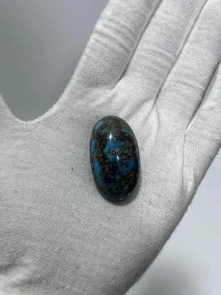 Okyanus Temalı Doğal Kabaşon Firuze Taşı 103,6 Karat - Turkuaz Taşı 20,74 Gram