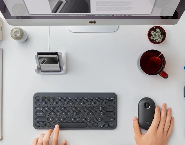Hometech Alfa 11BT 10.9" Uyumlu Kablosuz Bluetooth Pilli Klavye Mouse Seti - Siyah - 2