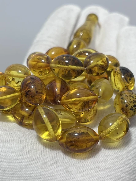 Doğal Kaya Damla Kehribar Tesbih 33lük 32,95 Gram - 4
