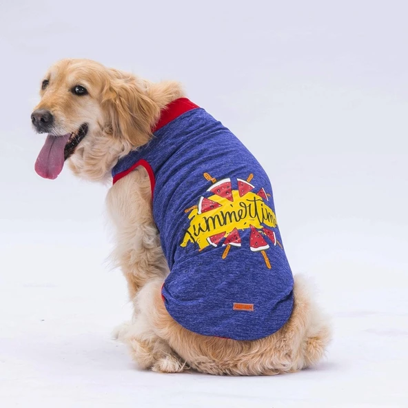 Pawstar Navy Blue Summer Time Büyük T-shirt 4XLarge  47X55X72 CM - 2