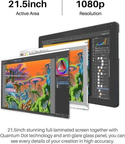 HUION Kamvas 24 Plus 2.5K QHD Grafik Çizim Tableti - 3