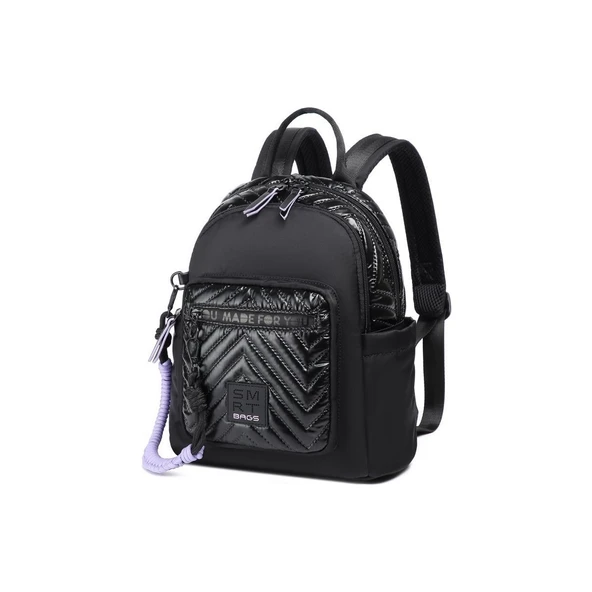 Parlak Kumaş Küçük Boy Askılı Kadın Sırt Çantası 3252 - Resim 4