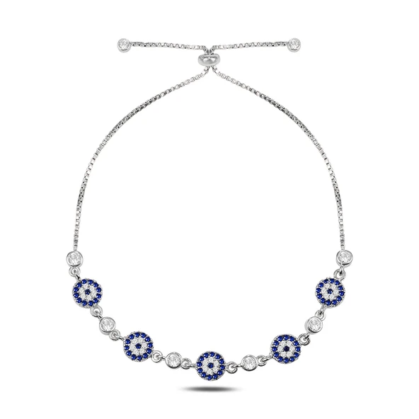 Silverella Gümüş 925 Ayar Sosyete Gözü Zirkon Taşlı Asansör Bileklik SE2025B101254 - Resim 2