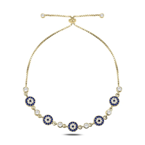 Silverella Gümüş 925 Ayar Sosyete Gözü Zirkon Taşlı Asansör Bileklik SE2025B101254 - Resim 3