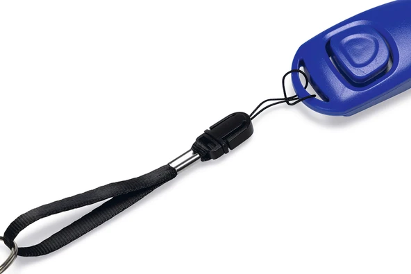 Beeztees Köpek Eğitim Düdüğü ve Klikırı, Karabina ve Bağlama Kordonlu, Mavi, 7x3x2cm - Resim 4