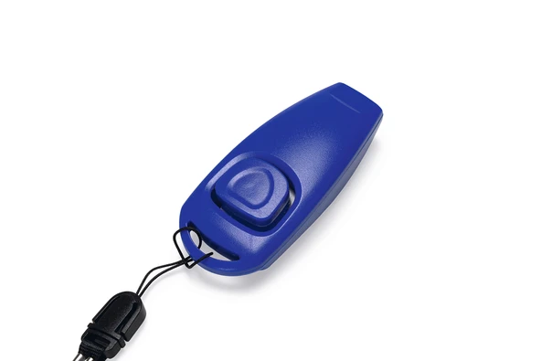 Beeztees Köpek Eğitim Düdüğü ve Klikırı, Karabina ve Bağlama Kordonlu, Mavi, 7x3x2cm - Resim 2