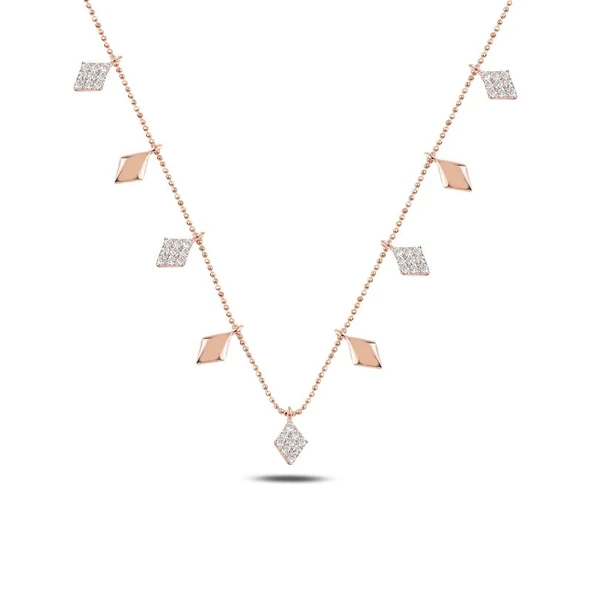 Silverella Gümüş 925 Ayar Zirkon Taşlı Sallantılı Şans Kolyesi SE2025N93001 - Resim 3