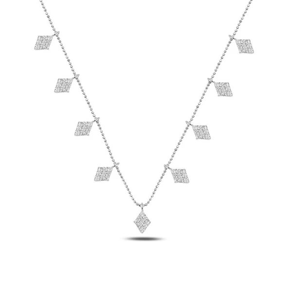 Silverella Gümüş 925 Ayar Zirkon Taşlı Sallantılı Şans Kolyesi SE2025N93000 ürün görseli