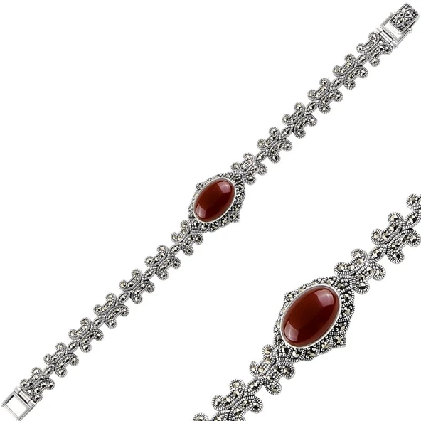 Silverella Gümüş 925 Ayar Markazit & Doğal Taşlı Bileklik SE2025B94862 - 2