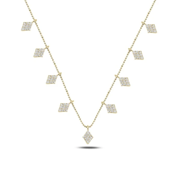 Silverella Gümüş 925 Ayar Zirkon Taşlı Sallantılı Şans Kolyesi SE2025N93000 - Resim 3