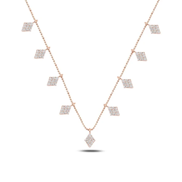 Silverella Gümüş 925 Ayar Zirkon Taşlı Sallantılı Şans Kolyesi SE2025N93000 - Resim 2