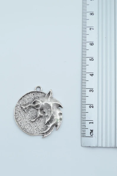 Witcher 3 Madalyon Gümüş Kaplama Örme Zincir Kolye - Resim 3