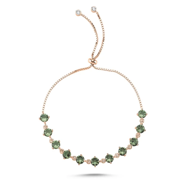 Silverella Gümüş 925 Ayar Suyolu 5mm Sultanit Zirkon Taşlı Asansör Bileklik SE2025B101645 ürün görseli