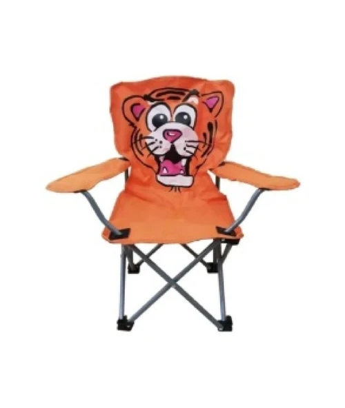 ED PET DİZAYN Çocuk Kamp Sandalyesi Aslan Desen Turuncu Taşıma Çantası ile Beraber - 3