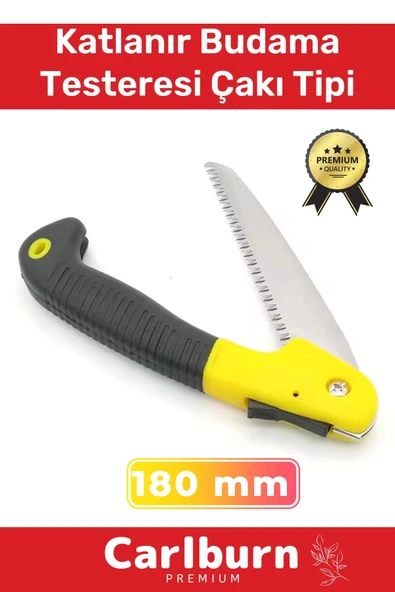 Premium Paslanmaz Çelik Dayanıklı Döner Saplı Ergonomik 180 MM Katlanır Budama Testeresi Çakı Tipi