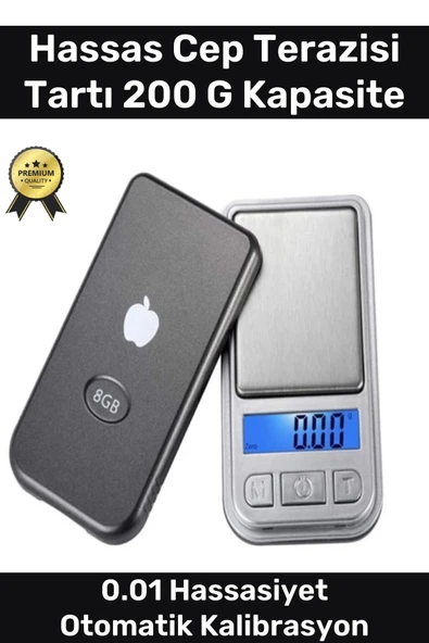 Lcd Ekranlı Otomatik Kapanma Kalibrasyon Hassas Cep Terazisi Tartı 200 G Kapasite 0.01 Hassasiyet