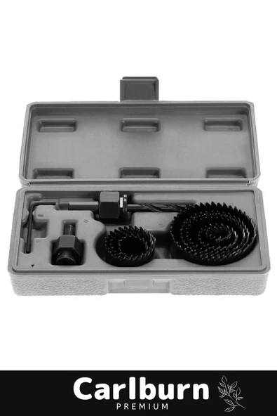 Premium 11 Parça Panç Seti Ağaç Kesme Alyan Anahtarlı Alçıpan Tavan Kesme Matkap Ucu Takımı - 5