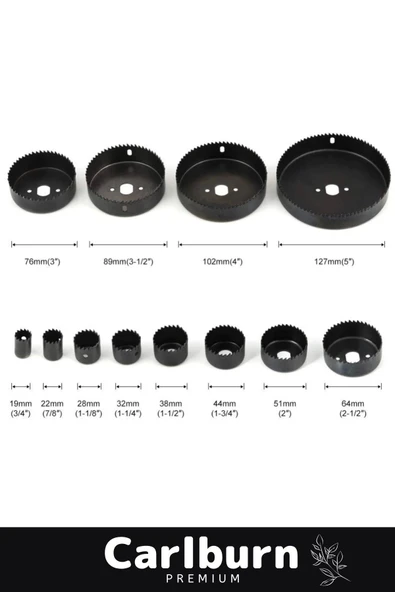 Premium 16 Parça Panç Seti Ağaç Kesme Alyan Anahtarlı Alçıpan Tavan Kesme Matkap Ucu Takımı - 2