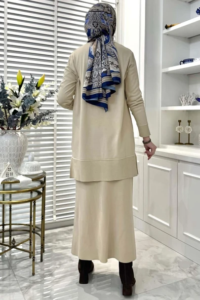 Gonca Taşlı Triko Tunik Taş - 7