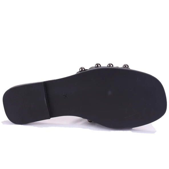 Dagoster DZA07-998005 Siyah Düz Spor Kadın Terlik - 4