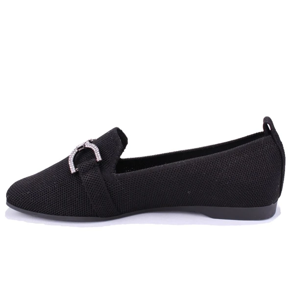 Dagoster DZA07-1095213 Siyah Triko Günlük Babet Kadın Ayakkabı - 3