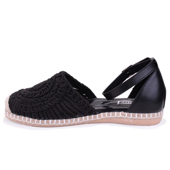 Dagoster DZA07-1155198 Siyah Triko Günlük Babet Kadın Ayakkabı - 3