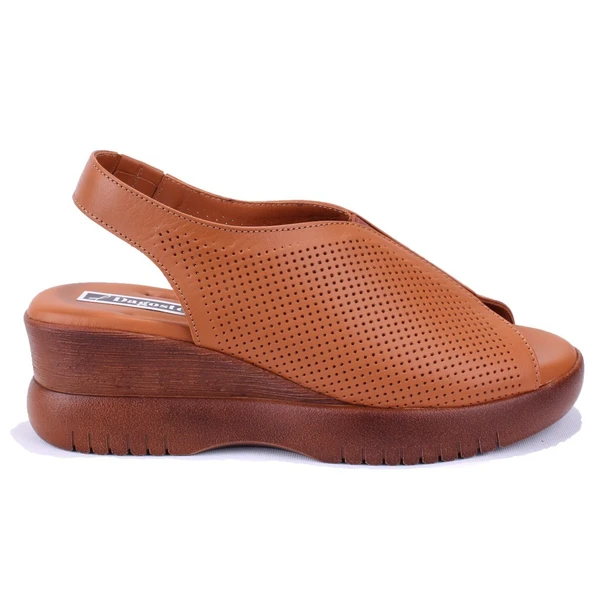 Dagoster DZA07-9972521405 Taba Günlük Ortopedik Deri Kadın sandalet - 2