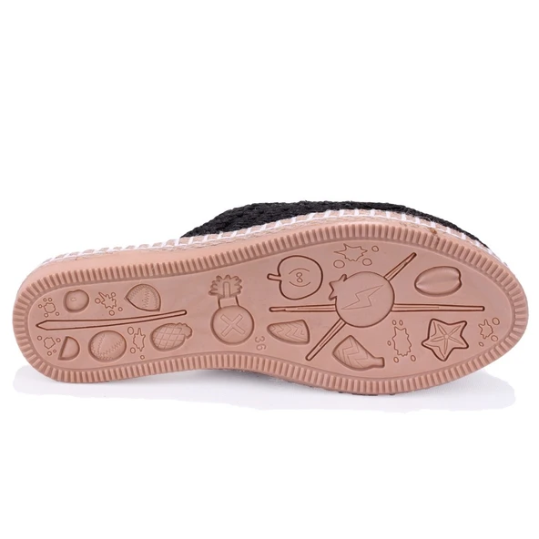 Dagoster DZA07-1155121 Siyah Triko Spor Kadın Terlik - 4