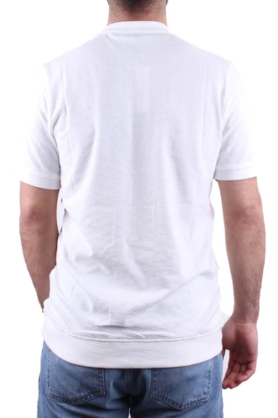 Dagoster DMG23-211240 Beyaz Günlük Hakim Yaka Erkek Tişört - 4