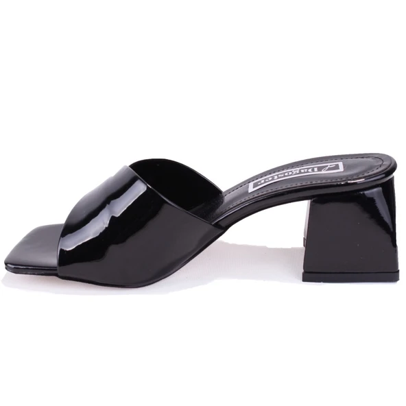 Dagoster DZA07-9321060 Siyah Klasik Topuklu Kadın Terlik - 3