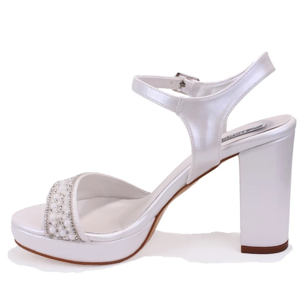 Dagoster DZA07-337140 Sedef Boncuklu Platform Topuklu Kadın Ayakkabı - 3